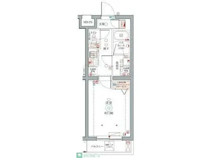 クレヴィスタ柴又(1K/2階)の間取り写真
