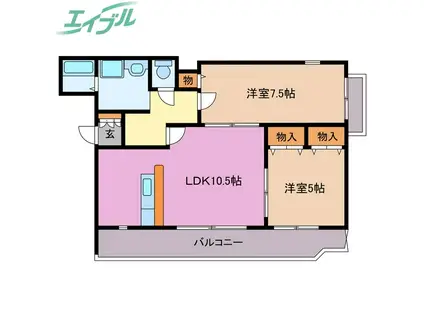 テージス(2LDK/1階)の間取り写真