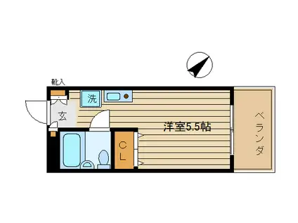 エスタ梅ヶ丘(ワンルーム/1階)の間取り写真