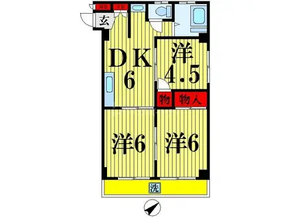 ニュー澤田ハイツA(3DK/3階)の間取り写真