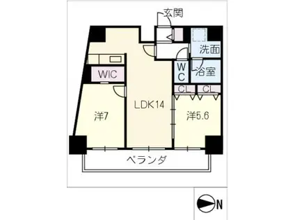 ポルタニグライースト(2LDK/3階)の間取り写真