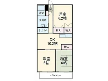 アルカンシェル(3DK/4階)の間取り写真