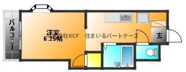 コーポ幸(1K/3階)の間取り写真