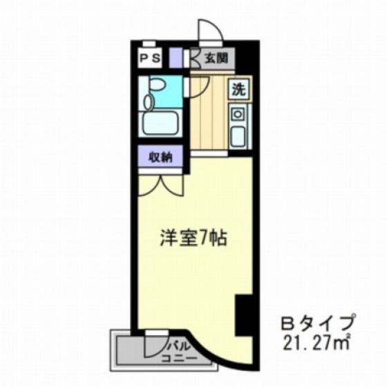 アルファ春日町(1K/6階)の間取り写真