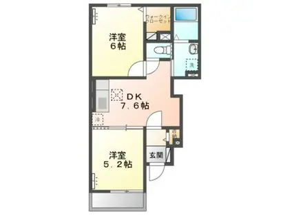 サンシャインA(2DK/1階)の間取り写真