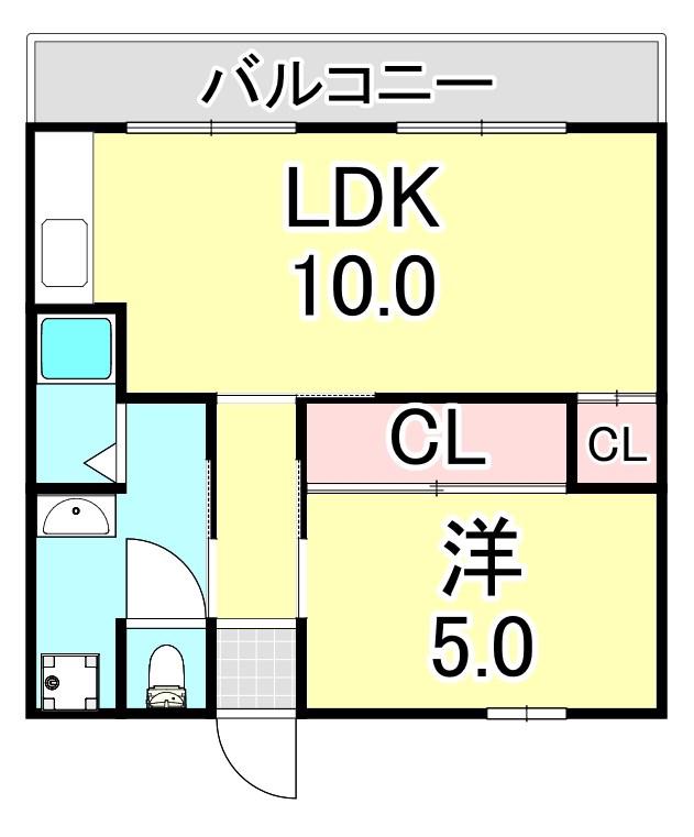 庄山マンション(1LDK/4階)の間取り写真