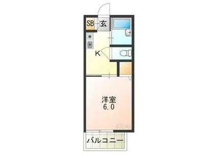 GRACE(1K/2階)の間取り写真