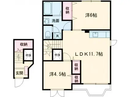 マリーソレイユ(2LDK/2階)の間取り写真