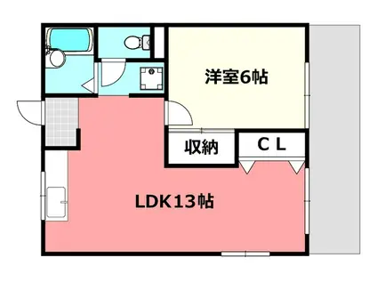 オークス(1LDK/1階)の間取り写真