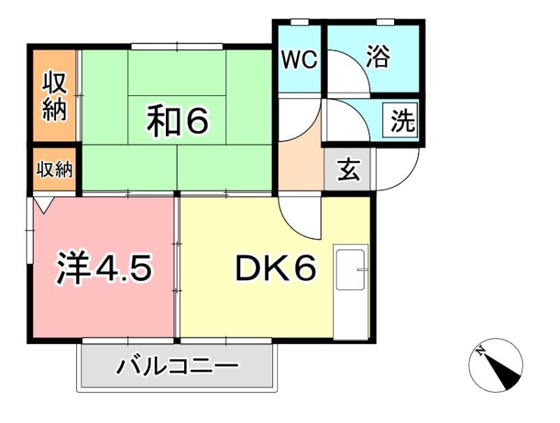コアSK(2DK/1階)の間取り写真