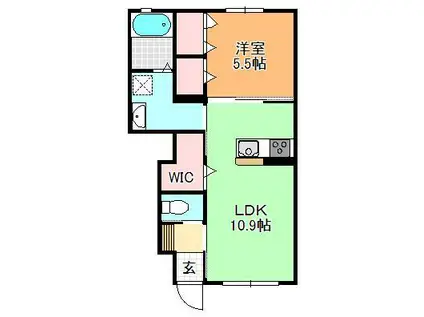 ヴァン・ルーチェ(1LDK/1階)の間取り写真