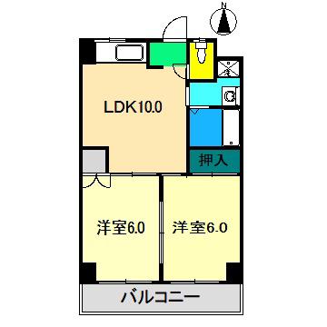 ルミエールSAWA(2LDK/4階)の間取り写真