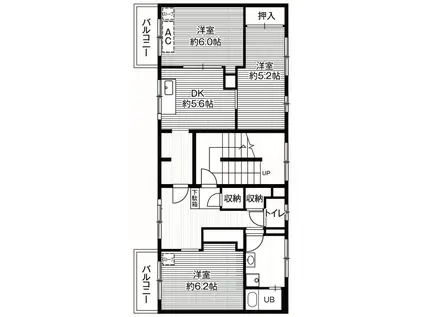 ビレッジハウス野幌9号棟(3DK/3階)の間取り写真