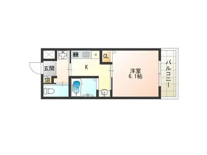 FINE SQUARE出来島駅前(1K/1階)の間取り写真