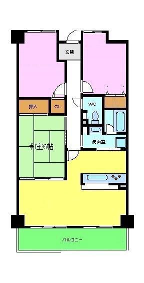 グレーシィ金剛アルティプラザ(3LDK/6階)の間取り写真