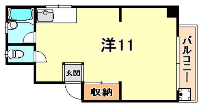 戸石マンション(ワンルーム/3階)の間取り写真