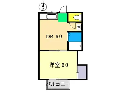 コーポHASHIDA(1DK/2階)の間取り写真