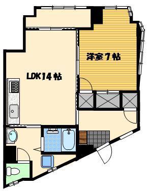 花宮ビル(1LDK/2階)の間取り写真