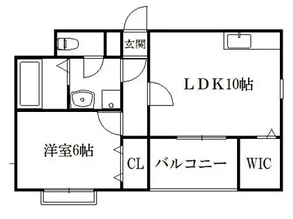 フレイム壬生(1LDK/3階)の間取り写真
