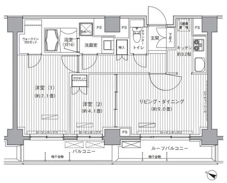 ヒューリックレジデンス茗荷谷 7階階 間取り