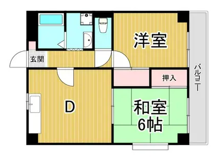 パレス高司(2LDK/2階)の間取り写真