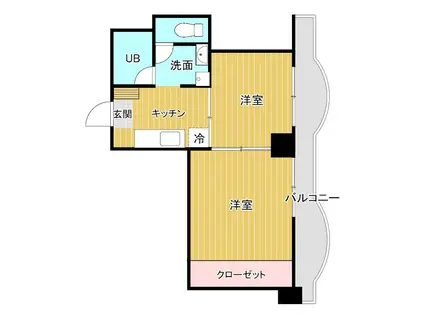 キャピタル平安(2K/3階)の間取り写真