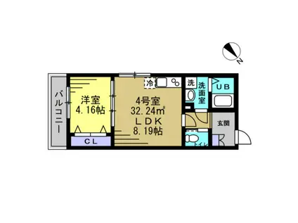 RIZE柏たなかIII(1LDK/3階)の間取り写真