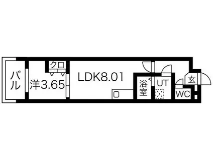 アート天王寺(1LDK/4階)の間取り写真