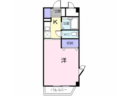 セゾン升本(1K/4階)の間取り写真