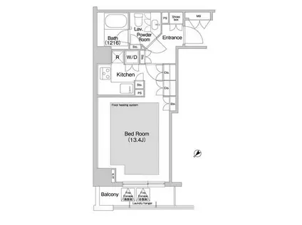 コンフォリア日本橋人形町イースト(ワンルーム/3階)の間取り写真