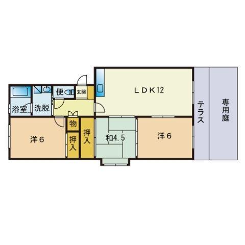 サンガーデン春日(3LDK/1階)の間取り写真