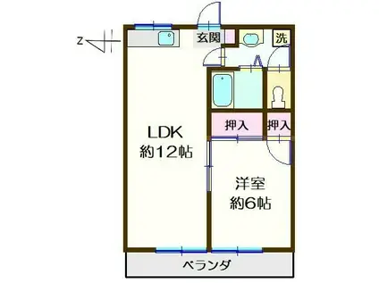 フォレスト富士山(1LDK/2階)の間取り写真