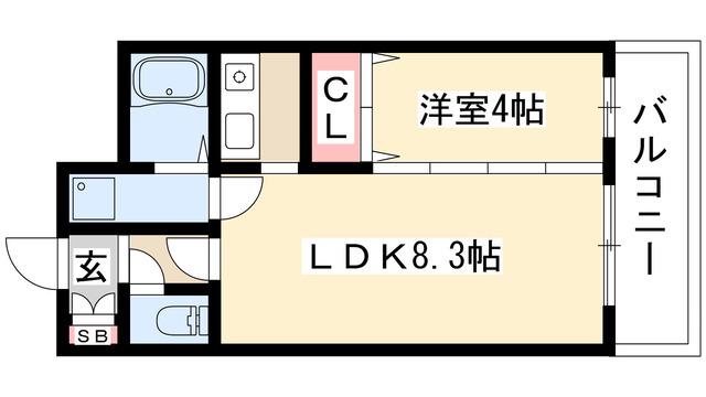 XーOVER21覚王山(1LDK/5階)の間取り写真