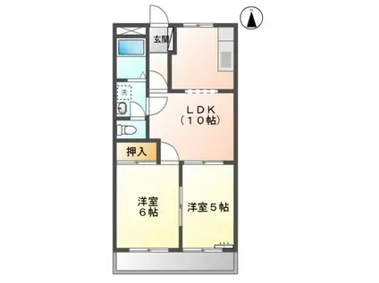 第1グリーンヒルズ(2LDK/1階)の間取り写真