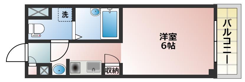 カーサ王塚台(1K/3階)の間取り写真