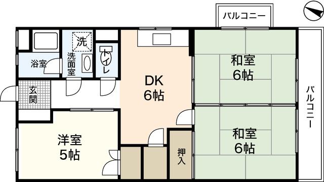 林ビル(3DK/3階)の間取り写真