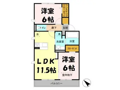 アトレA(2LDK/2階)の間取り写真