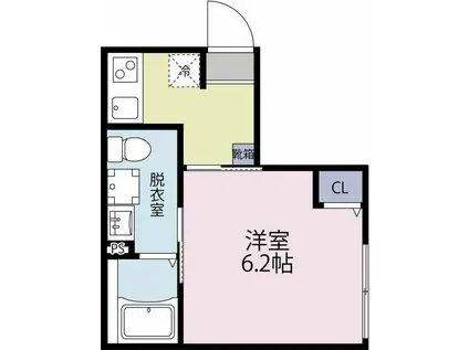 ハイム川崎新町(1K/2階)の間取り写真