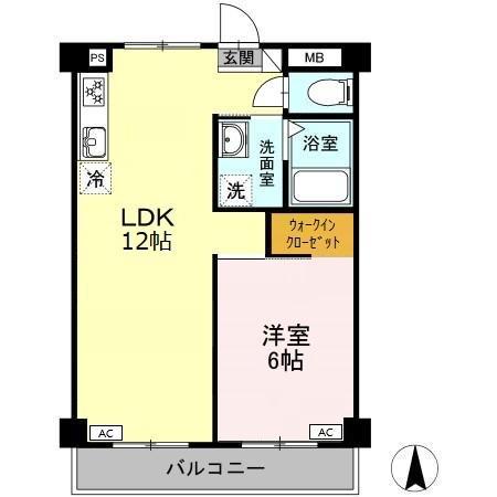 パークサイドスズキ(2DK/3階)の間取り写真