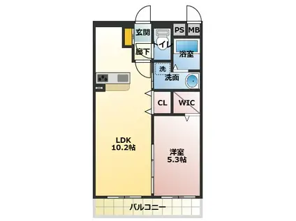 ユーミー三葛(1LDK/2階)の間取り写真