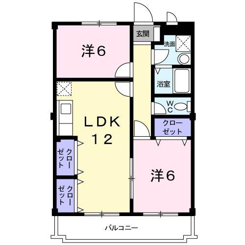 エクセルハイツ川口(2LDK/2階)の間取り写真