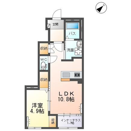 千駄塚アパート(1LDK/1階)の間取り写真