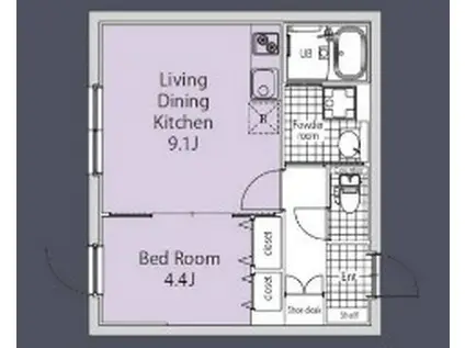 SOU杉並方南町(1LDK/3階)の間取り写真