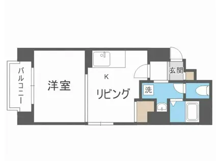 クレアシオン桑園II(1DK/6階)の間取り写真