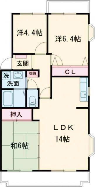 ラフィーネ草間(3LDK/2階)の間取り写真