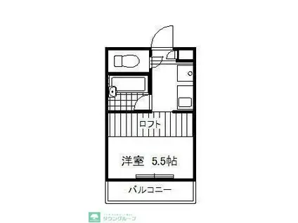 パンシオンつきみ野(ワンルーム/1階)の間取り写真