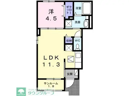 サニーホームIII(1LDK/1階)の間取り写真