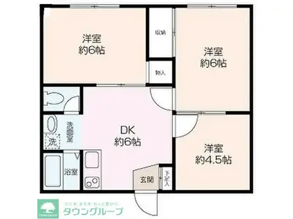 コーポ斉藤(3DK/1階)の間取り写真