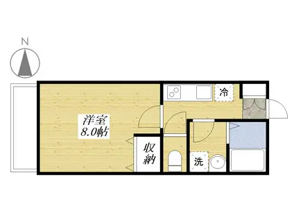 オリーブ上砂町(1K/1階)の間取り写真