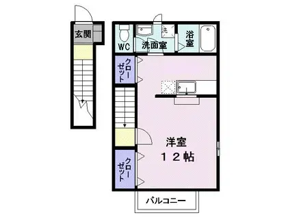 サンシャイン アヴェニュー(ワンルーム/2階)の間取り写真